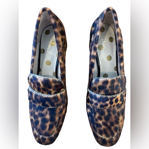 Boden Victoria Mid Heel Calf Hair Leather Loafers Sz 39/8.5 in Cheetah Print EUC - Picture 5 of 7